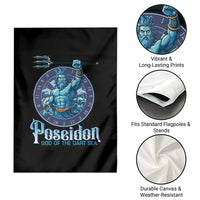 Ancient Greek Mythology Poseidon Dartist Garden Flag God Of The Dart Sea Trident - Wonder Print Shop