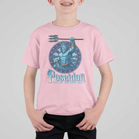 Ancient Greek Mythology Poseidon Dartist T Shirt For Kid God Of The Dart Sea Trident - Wonder Print Shop