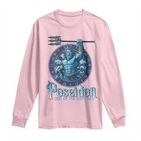Ancient Greek Mythology Poseidon Dartist Long Sleeve Shirt God Of The Dart Sea Trident - Wonder Print Shop