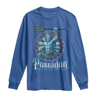 Ancient Greek Mythology Poseidon Dartist Long Sleeve Shirt God Of The Dart Sea Trident - Wonder Print Shop