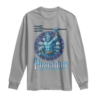 Ancient Greek Mythology Poseidon Dartist Long Sleeve Shirt God Of The Dart Sea Trident - Wonder Print Shop