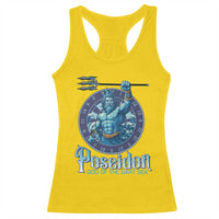 Ancient Greek Mythology Poseidon Dartist Racerback Tank Top God Of The Dart Sea Trident - Wonder Print Shop