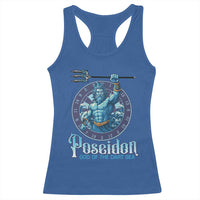 Ancient Greek Mythology Poseidon Dartist Racerback Tank Top God Of The Dart Sea Trident - Wonder Print Shop
