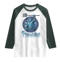 Ancient Greek Mythology Poseidon Dartist Raglan Shirt God Of The Dart Sea Trident - Wonder Print Shop