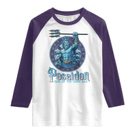 Ancient Greek Mythology Poseidon Dartist Raglan Shirt God Of The Dart Sea Trident - Wonder Print Shop