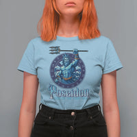 Ancient Greek Mythology Poseidon Dartist T Shirt For Women God Of The Dart Sea Trident - Wonder Print Shop