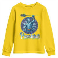 Ancient Greek Mythology Poseidon Dartist Youth Sweatshirt God Of The Dart Sea Trident - Wonder Print Shop