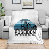 Ancient Greek Mythology Poseidon Dartist Throw Blanket Dart King Of The Sea Trident - Wonder Print Shop