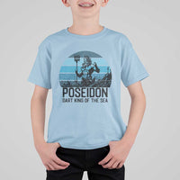 Ancient Greek Mythology Poseidon Dartist T Shirt For Kid Dart King Of The Sea Trident - Wonder Print Shop