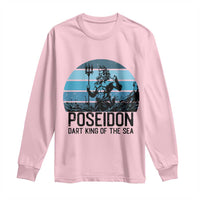 Ancient Greek Mythology Poseidon Dartist Long Sleeve Shirt Dart King Of The Sea Trident - Wonder Print Shop