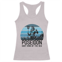 Ancient Greek Mythology Poseidon Dartist Racerback Tank Top Dart King Of The Sea Trident - Wonder Print Shop