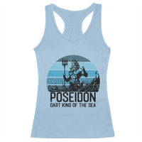 Ancient Greek Mythology Poseidon Dartist Racerback Tank Top Dart King Of The Sea Trident - Wonder Print Shop