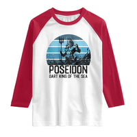 Ancient Greek Mythology Poseidon Dartist Raglan Shirt Dart King Of The Sea Trident - Wonder Print Shop