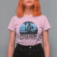 Ancient Greek Mythology Poseidon Dartist T Shirt For Women Dart King Of The Sea Trident - Wonder Print Shop