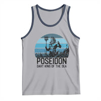Ancient Greek Mythology Poseidon Dartist Tank Top Dart King Of The Sea Trident - Wonder Print Shop