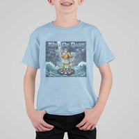Greek Mythology Poseidon Dart Player T Shirt For Kid King Of Dart Trident Thrower - Wonder Print Shop