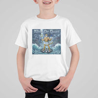 Greek Mythology Poseidon Dart Player T Shirt For Kid King Of Dart Trident Thrower - Wonder Print Shop