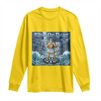 Greek Mythology Poseidon Dart Player Long Sleeve Shirt King Of Dart Trident Thrower - Wonder Print Shop