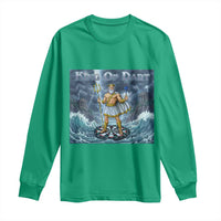 Greek Mythology Poseidon Dart Player Long Sleeve Shirt King Of Dart Trident Thrower - Wonder Print Shop