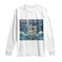 Greek Mythology Poseidon Dart Player Long Sleeve Shirt King Of Dart Trident Thrower - Wonder Print Shop