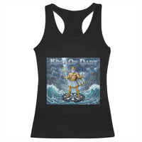 Greek Mythology Poseidon Dart Player Racerback Tank Top King Of Dart Trident Thrower - Wonder Print Shop