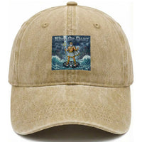 Greek Mythology Poseidon Dart Player Washed Cotton Baseball Cap King Of Dart Trident Thrower