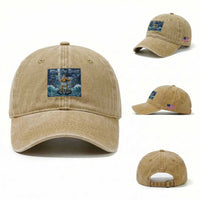 Greek Mythology Poseidon Dart Player Washed Cotton Baseball Cap King Of Dart Trident Thrower