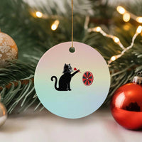 Black Cat Lord Darts Player Ceramic Ornament Funny Space Scifi Dartist Gift - Wonder Print Shop
