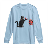 Black Cat Lord Darts Player Long Sleeve Shirt Funny Space Scifi Dartist Gift - Wonder Print Shop