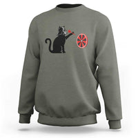 Black Cat Lord Darts Player Sweatshirt Funny Space Scifi Dartist Gift - Wonder Print Shop