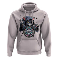 Funny Grim Reaper Cat Dart Player Hoodie Gothic Dartist Gift - Wonder Print Shop