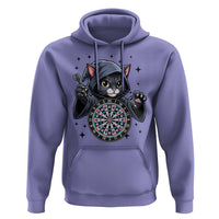 Funny Grim Reaper Cat Dart Player Hoodie Gothic Dartist Gift - Wonder Print Shop