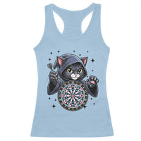 Funny Grim Reaper Cat Dart Player Racerback Tank Top Gothic Dartist Gift - Wonder Print Shop