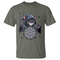 Funny Grim Reaper Cat Dart Player T Shirt Gothic Dartist Gift - Wonder Print Shop