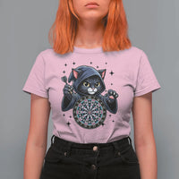 Funny Grim Reaper Cat Dart Player T Shirt For Women Gothic Dartist Gift - Wonder Print Shop