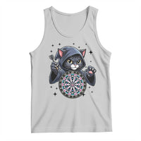 Funny Grim Reaper Cat Dart Player Tank Top Gothic Dartist Gift - Wonder Print Shop