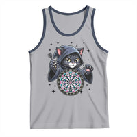 Funny Grim Reaper Cat Dart Player Tank Top Gothic Dartist Gift - Wonder Print Shop