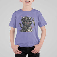 Dark Reaper Cat Throwing Darts T Shirt For Kid Funny Pub Game Gift - Wonder Print Shop