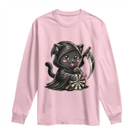 Dark Reaper Cat Throwing Darts Long Sleeve Shirt Funny Pub Game Gift - Wonder Print Shop