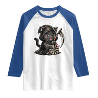 Dark Reaper Cat Throwing Darts Raglan Shirt Funny Pub Game Gift - Wonder Print Shop