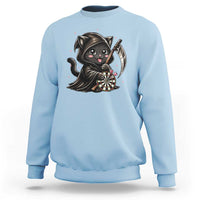 Dark Reaper Cat Throwing Darts Sweatshirt Funny Pub Game Gift - Wonder Print Shop