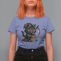 Dark Reaper Cat Throwing Darts T Shirt For Women Funny Pub Game Gift - Wonder Print Shop