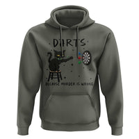 Funny Grumpy Cat Darts Hoodie Because Murder Is Wrong - Wonder Print Shop