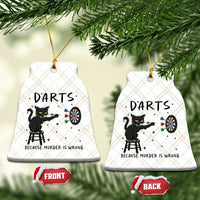 Funny Grumpy Cat Darts Ceramic Ornament Because Murder Is Wrong - Wonder Print Shop