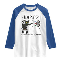 Funny Grumpy Cat Darts Raglan Shirt Because Murder Is Wrong - Wonder Print Shop