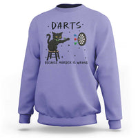 Funny Grumpy Cat Darts Sweatshirt Because Murder Is Wrong - Wonder Print Shop