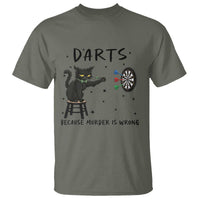 Funny Grumpy Cat Darts T Shirt Because Murder Is Wrong - Wonder Print Shop