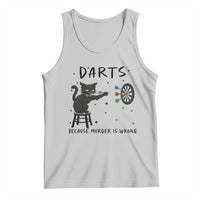 Funny Grumpy Cat Darts Tank Top Because Murder Is Wrong - Wonder Print Shop