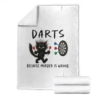 Funny Grumpy Cat Dart Player Throw Blanket Because Murder Is Wrong Pub Game Gift - Wonder Print Shop