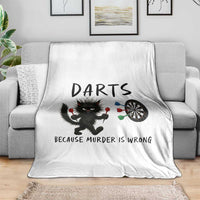 Funny Grumpy Cat Dart Player Throw Blanket Because Murder Is Wrong Pub Game Gift - Wonder Print Shop